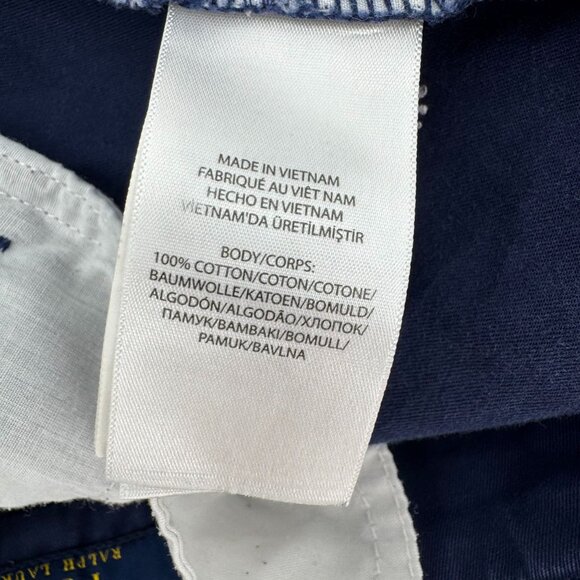 Polo Ralph Lauren Navy Blue Womens All Over Embroidered Pony Chino Shorts Size 8 - Picture 4 of 8